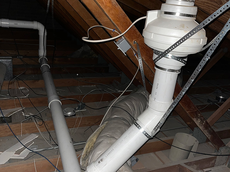 Professional roof penetration with weather-sealed flashing
